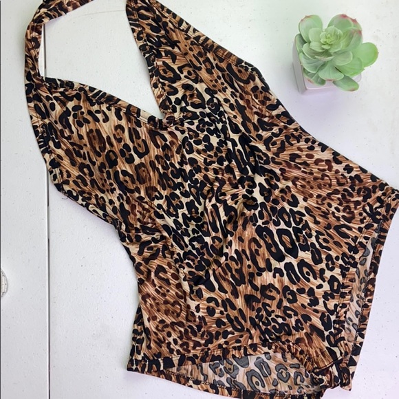 Other - NWOT Cheetah Halter BodySuit Size Medium